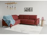 Ecksofa SIT & MORE "Sinatra L-Form", rot (bordeaux), B:251cm H:85cm T:231cm, 100% Polyester, Sofas, Ecksofa, optinal mit Kopfteilverstellung und Armteilfunktion, Metallfüße