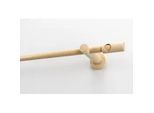 Gardinenstange GARESA "PANDRI", beige (natur), L:390cm Ø:20mm, Holz, Gardinenstangen, Vorhanggarnitur, verlängerbar, gerader Knopf mit Ausschnitt