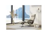 Fußhocker STRESSLESS "View", beige (beige jasmine), B:57cm H:43cm T:47cm, Struktur fein JASMINE (90% Polyester, 10% Baumwolle), Hocker, mit Cross Base, Größe S, M & L, Holzakzent Wenge