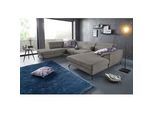 Wohnlandschaft SIT & MORE "Percy U-Form", grau (hellgrau), B:343cm H:77cm T:235cm, Sofas, 12 cm Fußhöhe, Sitztiefenverstellung, wahlweise in 2 Fußfarben