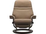 Relaxsessel STRESSLESS "Sunrise", braun (almond paloma), B:88cm H:103cm T:78cm, Leder BATICK: BATICK ist ein leicht korrigiertes, durchgefärbtes und genarbtes Möbelleder, bei dem die meisten Unebenheiten und Spuren in der Regel entfernt wurden., Leder PALOMA: PALOMA ist ein durchgefärbtes Semianilin-Möbelleder mit natürlicher Narbung., ROHLEDER Stoff Q2 FARON: Ein fester zuverlässiger Bouclu00e9 m