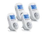 BEARWARE 4x Steckdosen Thermostat für Heiz & Klimageräte Individuell programmierbar / LCD-Display