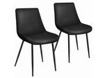 tectake® Set Stuhl, gepolstert, in Samtoptik, schwarze Stahlbeine, 48 x 59 x 82,5 cm