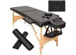 tectake® 2 Zonen Massageliege-Set, Breite 61 cm, Polsterung 5 cm, mit Holzgestell, 210 x 95 x 84 cm