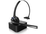 CSL Mono Bluetooth Headset mit Ladestation, Kopfhörer mit flexiblem Mikrofon, Multipoint, kabellos, leicht, freisprechen, Chat Callcenter Meeting