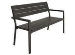 tectake® Aluminium Gartenbank, 2-Sitzer, Holzoptik, 128 x 59 x 88 cm