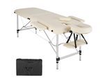 tectake® 2 Zonen Massageliege, Breite 60 cm, Polsterung 4 cm, mit Aluminiumgestell, 205 x 95 x 89 cm