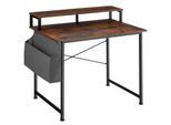 tectake® Schreibtisch, Industrial Style, mit Monitorständer und Aufbewahrungstasche, 120 x 60 x 110 cm