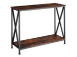 tectake® Konsolentisch, Industrial Style, mit 2 Ablagen und seitliche X-Streben, 100 x 35 x 80,5 cm