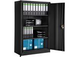 tectake® Aktenschrank, aus pulverbeschichtetem Stahl, 3 höhenverstellbare Einlegeböden, 140 x 90 x 40 cm