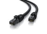 Primewire Patchkabel CAT 7 mit Baumwollummantelung - Gigabit Ethernet LAN Kabel - Black Series - 10 Gbit/s - S/FTP PIMF Schirmung - Netzwerkkabel - 25m