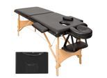 tectake® 2 Zonen Massageliege, Breite 61 cm, Polsterung 5 cm, mit Holzgestell, 210 x 95 x 84 cm