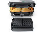Arendo Sandwichmaker Waffeleisen Kontaktgrill mit abnehmbaren Platten - mit Antihaftbeschichtung - spülmaschinentauglich - BPA frei