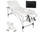 tectake® 3 Zonen Massageliege-Set, Breite 60 cm, Polsterung 5 cm, mit Aluminiumgestell, 210 x 95 x 89 cm