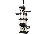 tectake® Kratzbaum, 243 bis 260 cm, mit 2 Katzenhäusern, inklusive 2 Treppen, 2 Spielbällen, Deckenspanner und Kippschutz