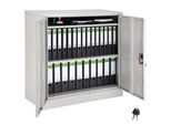 tectake® Aktenschrank, aus pulverbeschichtetem Stahl, 2 höhenverstellbare Einlegeböden, 90 x 40 x 90 cm