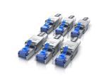 Primewire 6x Netzwerk-Adapter RJ-45 (Ethernet) zu Netzwerkkabel, Netzwerkstecker RJ45 CAT 8 - Gigabit Ethernet LAN Kabel - 40 Gbit/s, silber