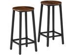 tectake® Set Barhocker, Industrial Style, mit höhenverstellbaren Kunststofffüßen, Sitzhöhe 66 cm