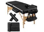 tectake® 2 Zonen Massageliege-Set, Breite 59 cm, Polsterung 7,5 cm, mit Holzgestell, 187 x 59 x 65,50 cm