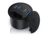 CSL USB 3.2 Gen1 Tisch Kabeldurchführung - Tischkabeldose Multi In Desk USB Hub - 2 x USB 3.2 Gen 1 - 1 x USB C 3.2 Gen1 - 2 x 3,5mm Klinke
