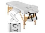 tectake® 2 Zonen Massageliege-Set, Breite 59 cm, Polsterung 7,5 cm, mit Holzgestell, 187 x 59 x 65,50 cm
