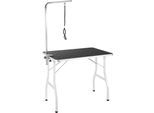 tectake® Trimmtisch, mit höhenverstellbarem Galgen, rutschfeste und kratzfeste Gummibeschichtung, Belastbarkeit 60 kg