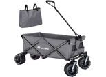 tectake® Bollerwagen, faltbar, abnehmbarer Stoffeinsatz mit 2 Netztaschen, inklusive Tragetasche, Belastbarkeit 80 kg
