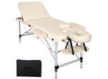 tectake® 3 Zonen Massageliege, Breite 61 cm, Polsterung 5 cm, mit Aluminiumgestell, 210 x 95 x 90 cm