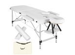 tectake® 2 Zonen Massageliege-Set, Breite 61 cm, Polsterung 4 cm, mit Aluminiumgestell, 210 x 95 x 89 cm