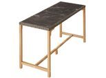 tectake® Rattan Tisch, mit Aluminium- und Holzgestell, wetterfest und UV-beständig, 161 x 64,5 x 99,5 cm