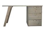 Home affaire Schreibtisch »APSEL«, zertifiziertes Massivholz, 3 Schubladen, asymmetrisches Gestell