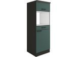 Mikrowellenumbauschrank OPTIFIT "Palma", grün (steingrün, antrhazit, antrhrazit), B:60cm H:174,4cm T:60cm, Spanplatte, Schränke, Mikrowellenumbauschrank, Breite 60 cm, Nischenmass für Mikrowelle B/T/H 56,7/55,5/44,8 cm