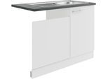 Spülenschrank OPTIFIT "Bella", weiss (weiß, weiß, anthrazit), B:110cm H:84,8cm T:60cm, Spanplatte, Schränke, Spülenschrank, Breite 110 cm, für teilintegrierten Geschirrspüler