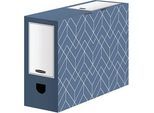 5 Bankers Box Archivboxen Bankers Box Décor Serie schieferblau/weiß 10,0 x 34,5 x 25,3 cm