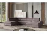 Wohnlandschaft SIT & MORE "U-Form", grau (taupe), B:345cm H:79cm T:213cm, 90% Polyester, 10% Polyamid, Sofas, Wohnlandschaft, mit verstellbaren Kopfteilen, wahlweise mit Bettfunktion