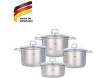 Fissler Topf-Set »Hamburg«, Edelstahl 18/10, (Set, 4 tlg., je 1 Kochtopf Ø 16, 20, 24 cm, 1 Bratentopf Ø 20 cm, mit Deckel),...