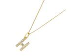 Kette mit Anhänger LUIGI MERANO "Anhänger Buchstabe H mit Zirkonia, Gold 375", gold, Halsketten, Damen, 45cm, Gelbgold 375