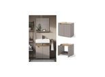 Vicco Waschbeckenunterschrank Marelle Greige Eiche 60 x 57,5 cm mit 2 Türen