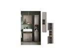 Vicco Hochschrank Marelle Greige Eiche 30 x 180 cm mit Türen und offenen Fächern