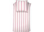 Bettwäsche CINDERELLA "Jacky", pink, B/L: 155cm x 220cm, 1 Stk., 1 Stk., Renforcé, B/L: 80cm x 80cm, Renforcé, Obermaterial: 100% Baumwolle, Bettwäsche, Bettwäsche, mit Blockstreifen
