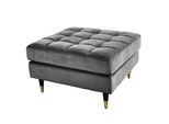 riess-ambiente Hocker COZY VELVET - 80cm grau Samt goldene Füße