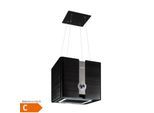 Futurelight Smart Inselabzugshaube Umluft 420m³/h LED Edelstahl Schwarz