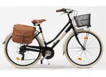 Cityrad "Citybike 615 Alu lady" Gr. 46, schwarz (schwarz, schwarz), VENICE - I LOVE ITALY, Fahrräder, 46cm, 28 Zoll (71,12cm), für Damen, Kettenschaltung