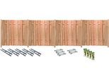 Sichtschutzelement TETZNER & JENTZSCH "LAKEWOOD 2", beige (natur), H:180cm, Edelstahl, Massivholz, Zaunelemente, Rustikale Optik dank Fertigung aus Bonanzabohlen