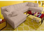 INOSIGN Wohnlandschaft »Turah moderne Steppung, incl. Zierkissen, auch in Leder,«, wahlweise mit Bettfunktion, B/T/H:...