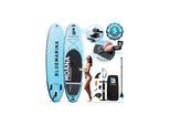 Bluemarina SUP Board Moana, aufblasbar mit Double Layer, Paddel, Pumpe, Rucksack, 5J Garantie (305x76x15cm / 10')