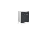 Vicco Schubunterschrank R-Line Schwarz Beton Weiß 60 cm ohne Arbeitsplatte