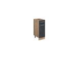 Vicco Schubunterschrank R-Line Schwarz Beton Eiche 30 cm ohne Arbeitsplatte