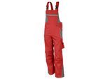 QUALITEX HIGH QUALITY WORKWEAR Latzhose PRO rot/grau Damen: 58 Herren: 64