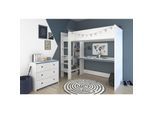 Parisot Hochbett extra hoch, mit Kommode, "Smoozy", Blau/Pink